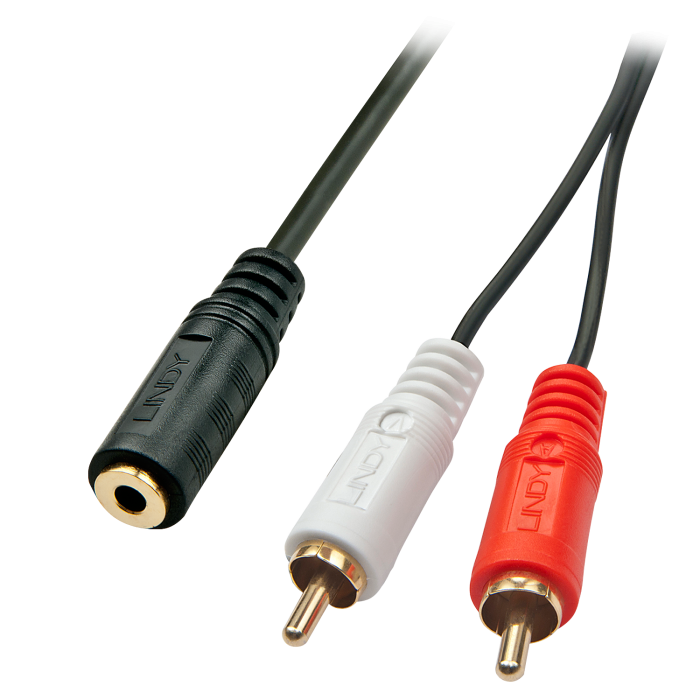 Adattatore audio 2xRCA maschio a jack 3,5 femmina 0,25 cm Lindy