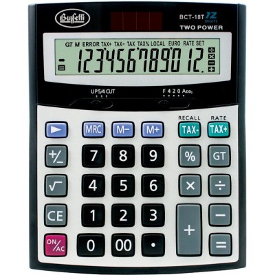 Calcolatrice da tavolo Buffetti 12 cifre display grande inclinato