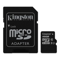 MicroSD Kingston 16GB  HC Class 10 con adattatore SD