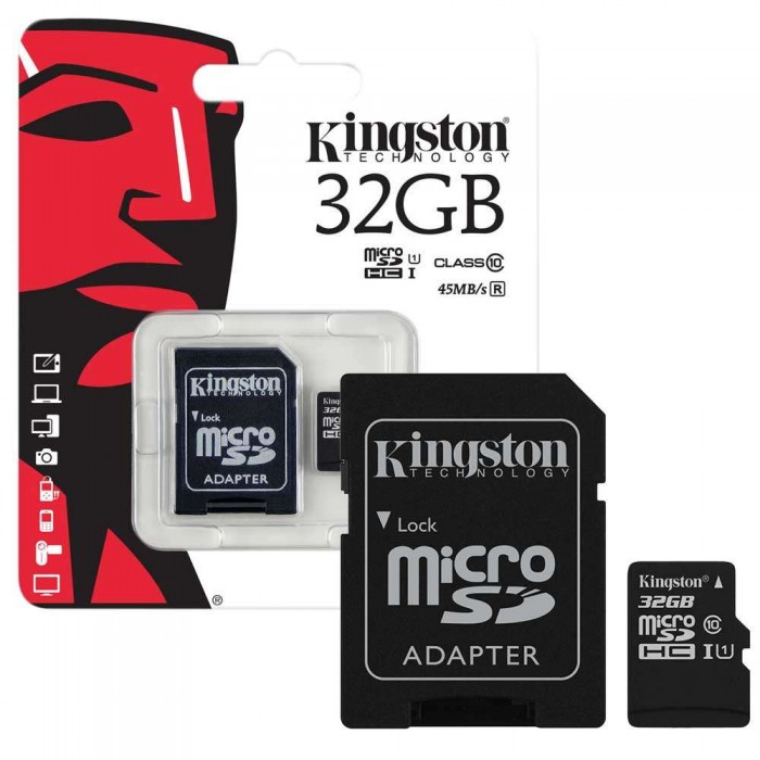 MicroSD Kingston 32GB  HC Class 10 con adattatore SD