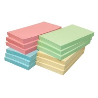 Foglietti adesivi riposizionabili Post-it 12 blocchi da 100 foglietti f.to 125x75mm  vari colori in carta riciclata di Buffetti