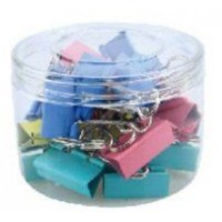 Confezione da 24 molle clip colorate fermacarte in metallo Buffetti