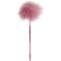Penna a sfera Chiara Ferragni Fluffy con pom-pom rosa 
