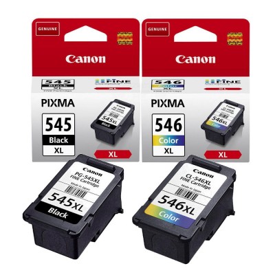 Kit 2 Cartucce Inchiostro Originale Canon PG545XL nera + CL546XL colore