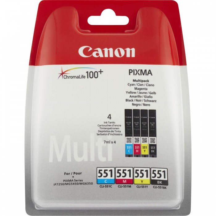 Multipack inchiostri originali Canon CLI-551 ciano magenta giallo nero  