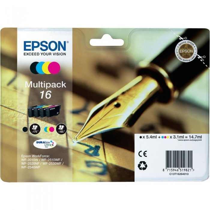 Multipack Inchiostri Originali Epson T16 nera + colori