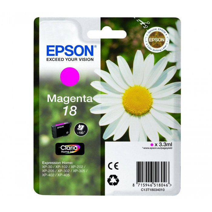 Cartuccia Inchiostro Originale Epson T18 magenta