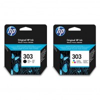 Kit 2 Cartucce di ricambio inchiostro originale HP 303 nero+colore