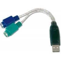 Adattatore con cavo da Usb a due PS2 per mouse tastiere barcode PS2 