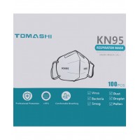 Confezione da 100 mascherine KN95 FFP2 tomashi con protezione 95% bianche 