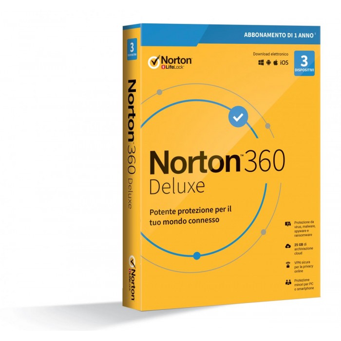 Symantec Norton 360 Deluxe 2020 3 dispositivi 25GB