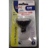 LAMPADA LED A RISPARMIO ENERGETICO LIFE!DICROICA LUCE NATURALE 6W PARI A 40W!12V