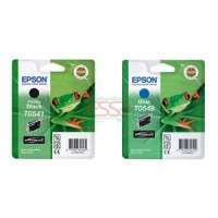 2 Cartucce Originali Epson T0541 Photo Nera e T0549 Blu X R800 R1800!DA VETRINA!