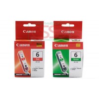 2 CARTUCCE ORIGINALI CANON BCI-6R ROSSA E BCI-6G GREEN PIXMA IP8500 I9950 I990