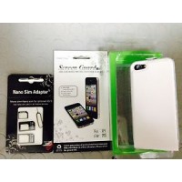 Kit x Apple iPhone 5 Flipcase magnetica + 2pellicole protettive + adattatori Sim