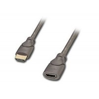 CAVO PROLUNGA HDMI LINDY 41313 HDMI/F A HDMI/M 3D 0.5 mt, NERO/ANTRACITE 50cm