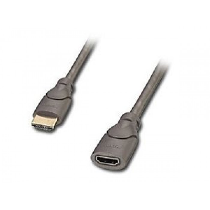 CAVO PROLUNGA HDMI LINDY 41313 HDMI/F A HDMI/M 3D 0.5 mt, NERO/ANTRACITE 50cm