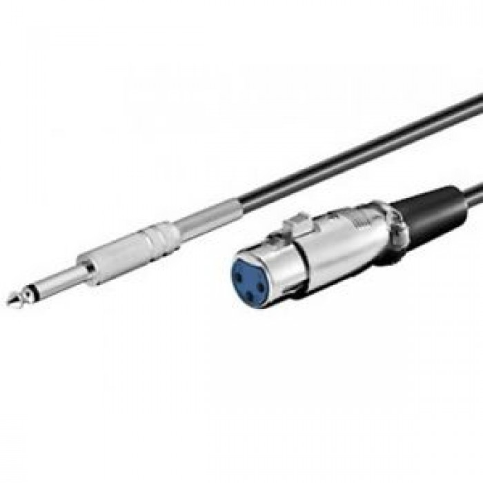 CAVO AUDIO PER MICROFONO XLR  DA JACK 6,3MM / M A CANNON / F MATSUYAMA VE203 3Mt