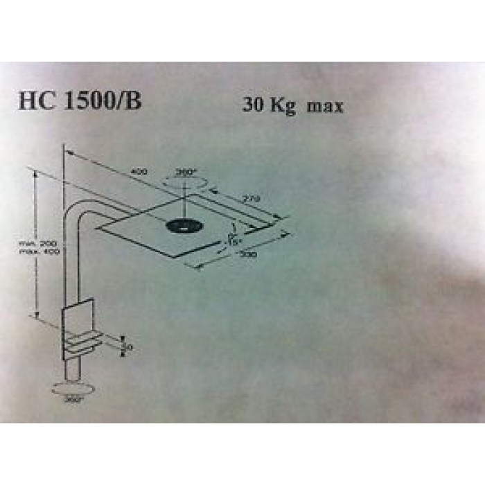 SUPPORTO STAFFA BRACCIO PER TV CON PIATTO CIATTI MURALES HC1500 IN METALLO