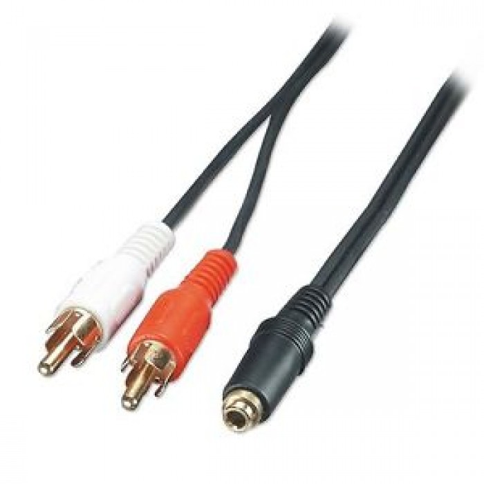 CAVO AUDIO PRESA STEREO JACK 3,5mm + 2 SPINE RCA X COLLEGARE LE CASSE AL TV