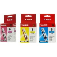 KIT 3 CARTUCCE CANON BCI-6 MAGENTA CIANO GIALLO ORIGINALI BCI-6M BCI-6C BCI-6Y