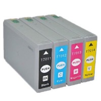 KIT 4 CARTUCCE EPSON COMPATIBILI T7011 T7012 T7013 T7014  WP-4015DN WP-4595DNF